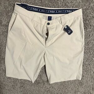 johnnie-O Cream Flat Front Shorts